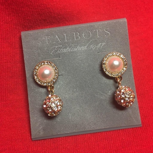 Talbots Pearl & Pavé Earrings - Picture 3 of 7